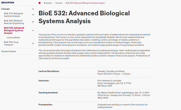BioE 532: Advanced Biological Systems Analysis