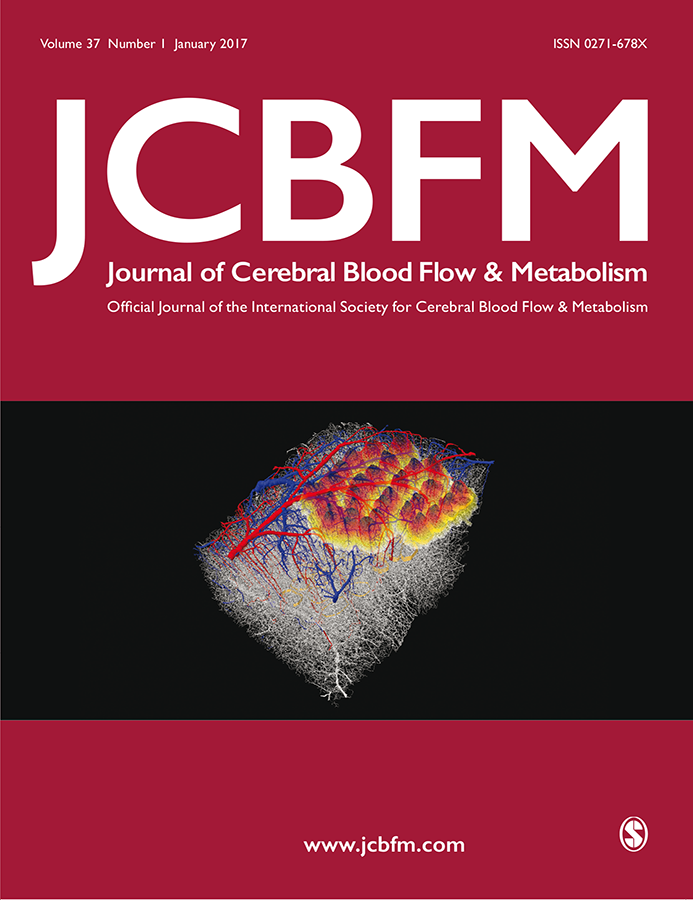 cover page of Journal of Cerebral Blood Flow and Metabolism in the January issue of 2017.