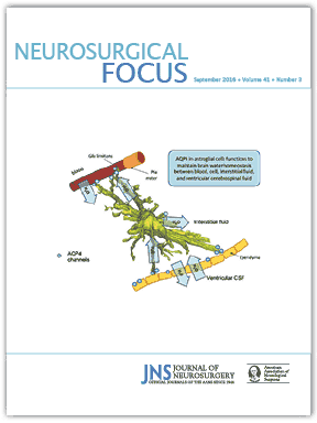 cover page of Neurosurgical Focus in the September issue of 2016.
