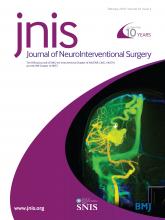 cover page of Journal of NeuroInterventional Surgery in the February issue of 2018.