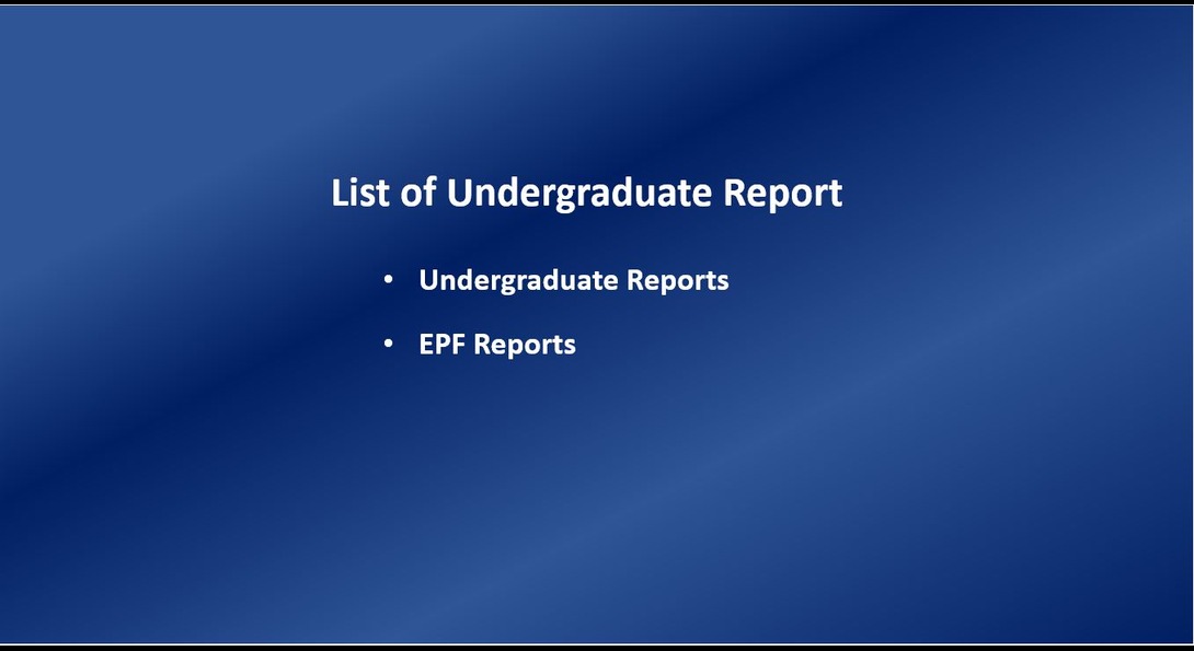 Undergraduate Report